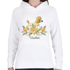 PRINTFASHION Uszkár - Női kapucnis pulóver - Fehér