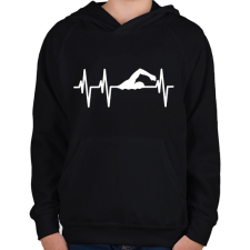 PRINTFASHION Úszó szívverés - Gyerek kapucnis pulóver - Fekete gyerek pulóver, kardigán