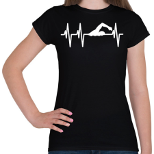 PRINTFASHION Úszó szívverés - Női póló - Fekete női póló