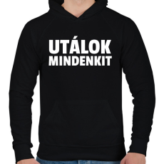 PRINTFASHION UTÁLOK MINDENKIT - Férfi kapucnis pulóver - Fekete