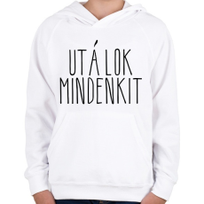 PRINTFASHION utálok mindenkit - Gyerek kapucnis pulóver - Fehér
