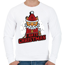 PRINTFASHION Utálom a Karácsonyt - Férfi pulóver - Fehér férfi pulóver, kardigán