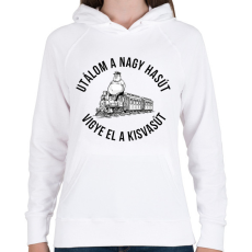 PRINTFASHION Utálom a nagyhasút - Női kapucnis pulóver - Fehér