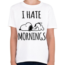 PRINTFASHION Utálom a reggeleket - Gyerek póló - Fehér gyerek póló