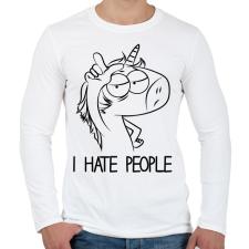 PRINTFASHION Utálom az embereket - Férfi hosszú ujjú póló - Fehér férfi póló