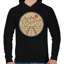 PRINTFASHION Utazás, túra - Férfi kapucnis pulóver - Fekete férfi pulóver, kardigán