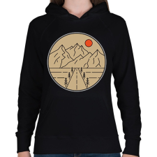 PRINTFASHION Utazás, túra - Női kapucnis pulóver - Fekete női pulóver, kardigán