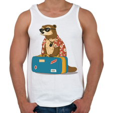 PRINTFASHION Utazó vidra - Férfi atléta - Fehér atléta, trikó