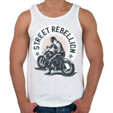 PRINTFASHION Utcai motoros - street rebellion - Férfi atléta - Fehér