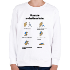 PRINTFASHION Útmutató medve támadásokhoz - Gyerek pulóver - Fehér