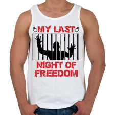 PRINTFASHION Utolsó szabad éjszaka - Legénybúcsú - Férfi atléta - Fehér atléta, trikó