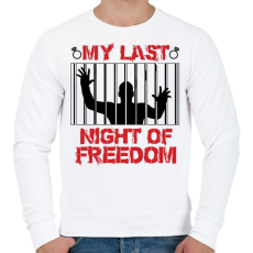 PRINTFASHION Utolsó szabad éjszaka - Legénybúcsú - Férfi pulóver - Fehér