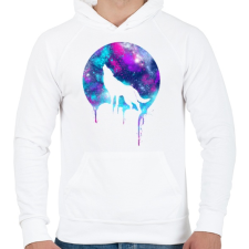 PRINTFASHION Üvöltés - Férfi kapucnis pulóver - Fehér férfi pulóver, kardigán