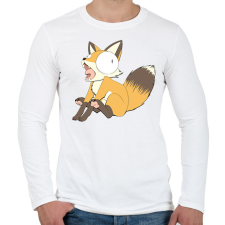 PRINTFASHION Üvöltő róka - Férfi hosszú ujjú póló - Fehér férfi póló