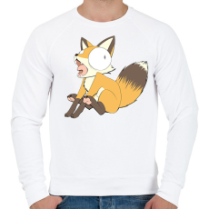 PRINTFASHION Üvöltő róka - Férfi pulóver - Fehér