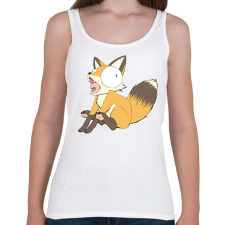 PRINTFASHION Üvöltő róka - Női atléta - Fehér női trikó