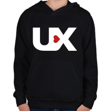 PRINTFASHION ux - Gyerek kapucnis pulóver - Fekete gyerek pulóver, kardigán