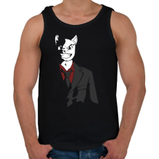 PRINTFASHION Üzlet Macska - Férfi atléta - Fekete