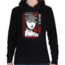 PRINTFASHION Uzumaki - Női kapucnis pulóver - Fekete női pulóver, kardigán