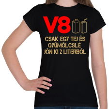 PRINTFASHION V8 benzin - Női póló - Fekete női póló