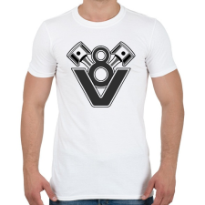PRINTFASHION V8 Engine - Férfi póló - Fehér férfi póló