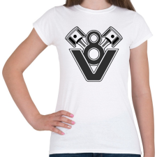 PRINTFASHION V8 Engine - Női póló - Fehér női póló