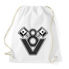PRINTFASHION V8 Engine - Sportzsák, Tornazsák - Fehér tornazsák