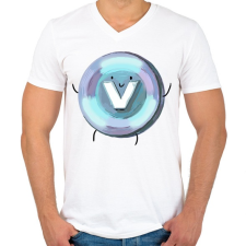 PRINTFASHION V-bucks - Fortnite - Férfi V-nyakú póló - Fehér férfi póló
