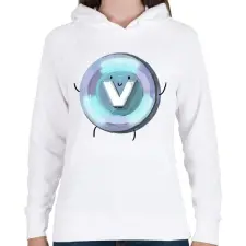 PRINTFASHION V-bucks - Fortnite - Női kapucnis pulóver - Fehér női pulóver, kardigán