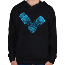 PRINTFASHION v engine xray - Gyerek kapucnis pulóver - Fekete