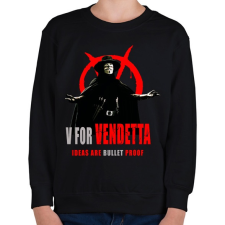 PRINTFASHION V for Vendetta 2 - Gyerek pulóver - Fekete gyerek pulóver, kardigán