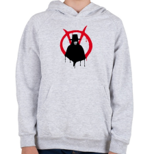 PRINTFASHION V for vendetta - Gyerek kapucnis pulóver - Sport szürke gyerek pulóver, kardigán