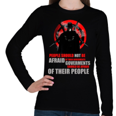PRINTFASHION v for vendetta quotes - Női hosszú ujjú póló - Fekete