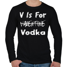 PRINTFASHION V for vodka - Férfi hosszú ujjú póló - Fekete