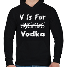 PRINTFASHION V for vodka - Férfi kapucnis pulóver - Fekete férfi pulóver, kardigán