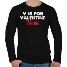 PRINTFASHION V is for Vodka - Férfi hosszú ujjú póló - Fekete