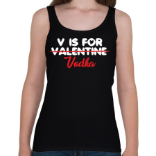 PRINTFASHION V is for Vodka - Női atléta - Fekete női trikó