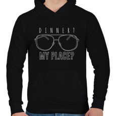 PRINTFASHION Vacsora? Nálam? - Dahmer - Férfi kapucnis pulóver - Fekete