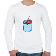 PRINTFASHION Vad hullámok - Férfi hosszú ujjú póló - Fehér