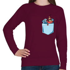 PRINTFASHION Vad hullámok - Női pulóver - Bordó női pulóver, kardigán