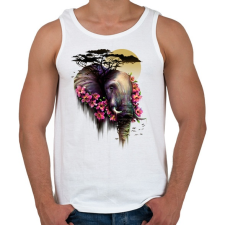 PRINTFASHION Vad virágzás - Férfi atléta - Fehér atléta, trikó