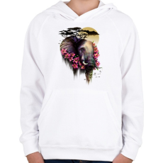 PRINTFASHION Vad virágzás - Gyerek kapucnis pulóver - Fehér