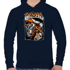 PRINTFASHION Vadak - Férfi kapucnis pulóver - Sötétkék