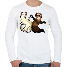 PRINTFASHION Vadas és albínó görénypáros - Férfi hosszú ujjú póló - Fehér férfi póló