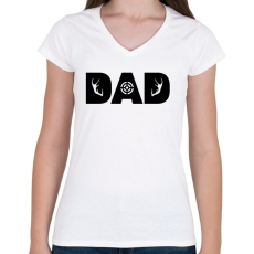 PRINTFASHION Vadász apa - Női V-nyakú póló - Fehér