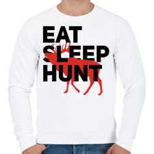 PRINTFASHION Vadász (Eat Sleep Hunt) - Férfi pulóver - Fehér férfi pulóver, kardigán