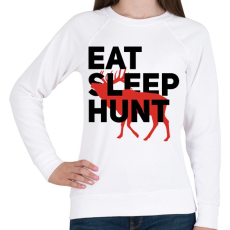 PRINTFASHION Vadász (Eat Sleep Hunt) - Női pulóver - Fehér