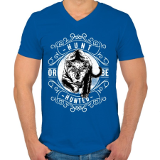 PRINTFASHION Vadász - Férfi V-nyakú póló - Királykék férfi póló