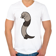 PRINTFASHION Vadász Görény - Férfi V-nyakú póló - Fehér férfi póló