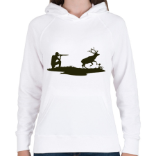 PRINTFASHION Vadász - Női kapucnis pulóver - Fehér női pulóver, kardigán